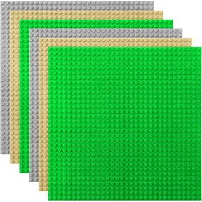 Classic Baseplates 10"x10" Large Building Board Base Plates 100% Compatible with All Major Brands, 6 Pack,For Kids Over Three Years Old,Green/Light Grey/Sand