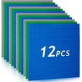 thumbnail image 1 of Classic Baseplates, 12 Pack Square 32x32 Stud Building Base, 10"×10" Large Building Board Base Plates, 100% Compatible with All Major Brands, Build and Display Board Set - Grey/Green/Blue, 1 of 7