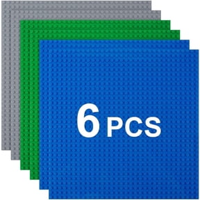 Classic Baseplates, 6 Pack Square 32x32 Building Base, 10"10" Large Building Board Base Plates, 100% Compatible with All Major Brands, Build and Display Board Set - Grey/Green/Blue