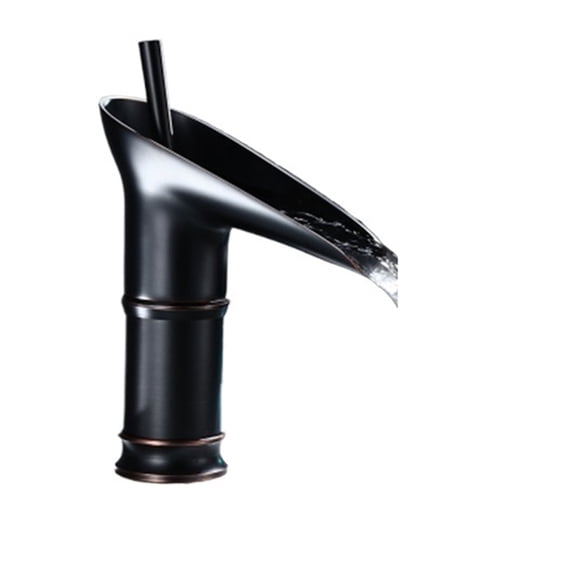 Classic Basin Faucet Antique Style Waterfall Bathroom Faucet, Hot And Cold Faucet Bronze Single Hole Goblet Type Water Tap