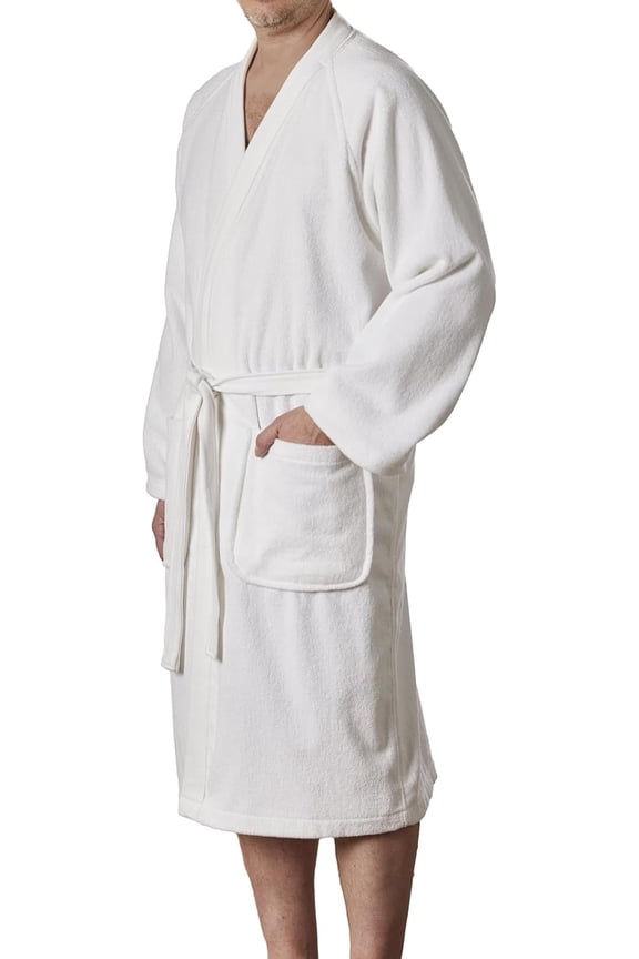 Classic Bath Robe, 100% Soft Cotton Terry, Unisex Adult Bathrobe, Absorbent & Quick Drying, One Size Fits Most