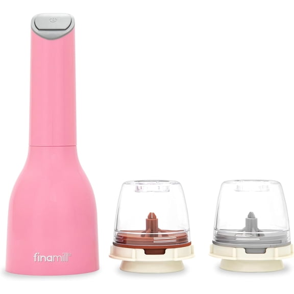 Classic Battery Spice Mill Battery Operated Salt and Pepper Grinder Set, Includes 2 Interchangeable Spice Pods, Adjustable Coarseness, Ceramic Grinder, LED Light, Kitchen Gifts for Women