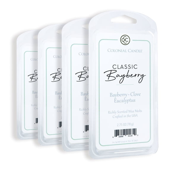 Classic Bayberry Scented Wax Melt, Colonial Candle, 2.75oz, Floral, 40h Burn, Pack of 4