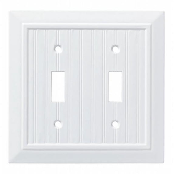 Classic Beadboard Double Switch Wall Plate, Switch Plate & Cover - Pure White