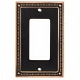 thumbnail image 1 of Classic Beaded Single Decorator Wall Plate, Switch Plate & Cover - Bronze with Copper Highlights, 1 of 1