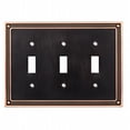 thumbnail image 1 of Classic Beaded Triple Toggle Switch Wall Plate, Switch Plate & Cover - Bronze with Copper Highlights, 1 of 1
