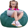 thumbnail image 1 of Classic Bean Bag Chair, with Faux Rabbit Fur Cover for Teens and Kids,2.5 feet Round Fluffy Bean Bag Sofa, 1 of 7