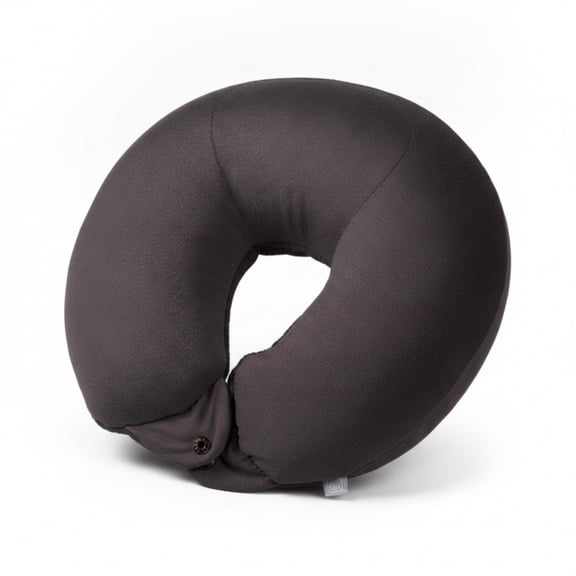 Classic Bean Sleeper Travel Neck Pillow,Ergonomic Horseshoe Pillow with Micro Polybean Filling,Reversible Soft to Fleece Design,Uninterrupted Sleep for Airplane Bus Car Train,Lightweight Travel,Black