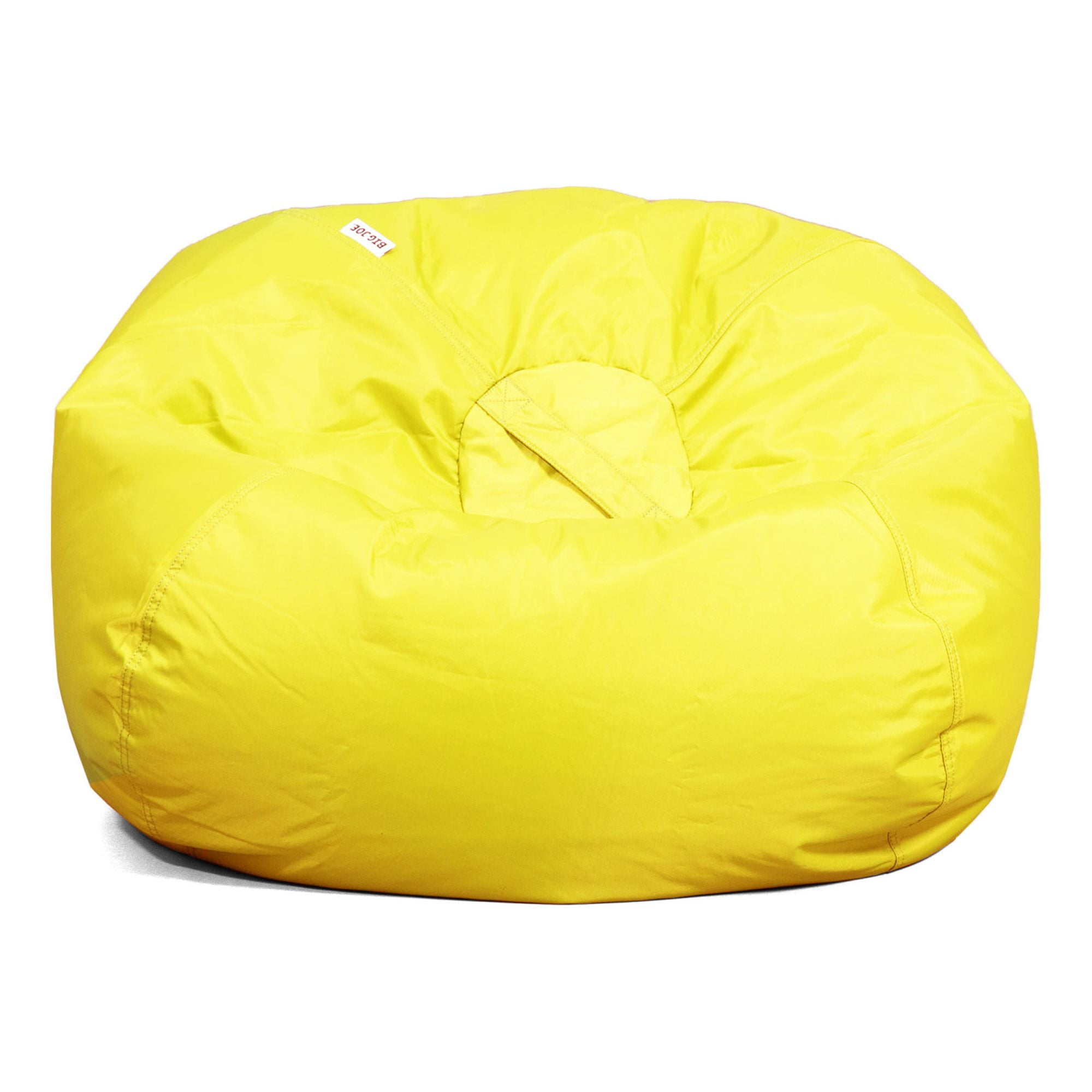 Big Joe Classic Kids Bean Bag Chair, 2 ft Round, Buttercup Yellow, Easy-Clean SmartMax Fabric, Refillable with Built-in Handle