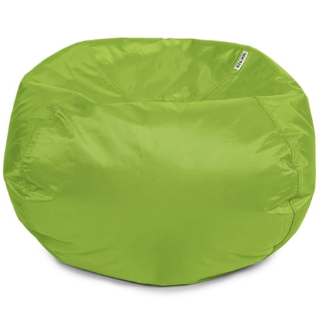 Big Joe Classic Bean Bag Chair for Kids Bedroom and Reading Nook, Easy-Clean Spicy Lime, Durable Nylon Polyester Blend, 2 feet Refillable