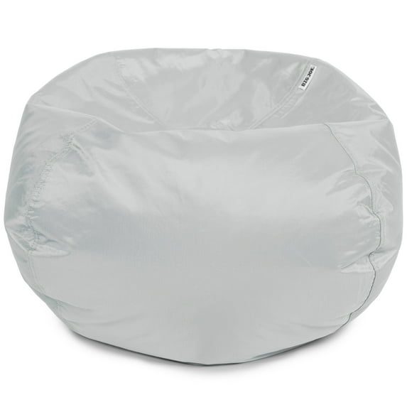 Big Joe Classic Bean Bag Chair for Kids Bedroom and Reading Nook, Easy-Clean Gray, Durable Nylon Polyester Blend, 2 feet Refillable