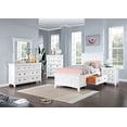 thumbnail image 1 of Classic Bedroom Design White Color Twin Size Bed 6pc Set Dresser Mirror 2x Nightstands Chest Solid wood Storage Rails, 1 of 8