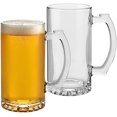 thumbnail image 1 of Classic Beer Mug Set, Beer Mugs with Handles, Glass Steins, Freezable Glasses, Set of 4-15 Ounces, 1 of 9