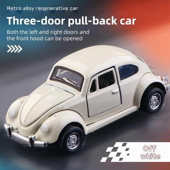 Classic Beetle mini alloy car pull-back drive car model, three doors can be opened 1:60 scale, gifts for boys adults and kids