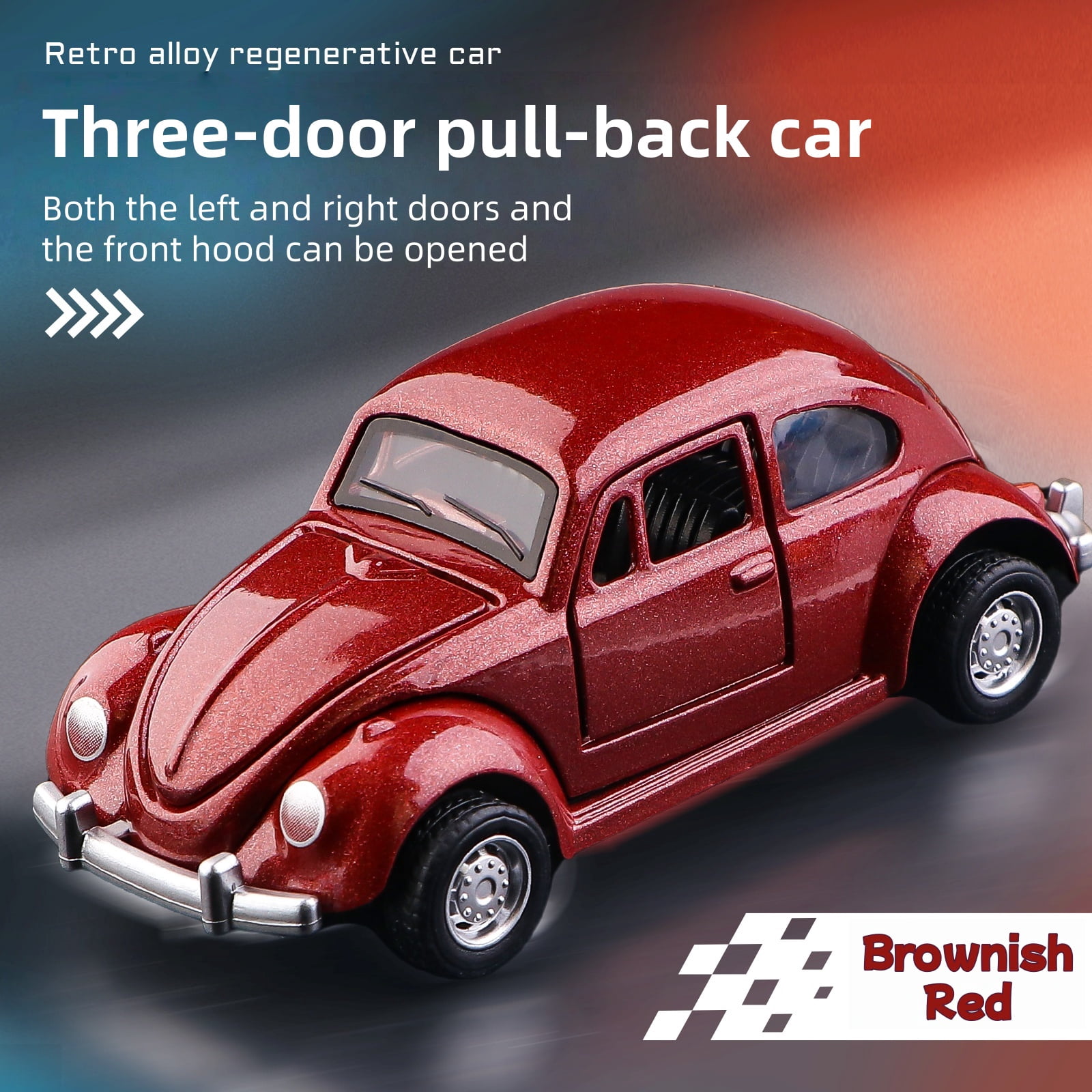 Classic Beetle mini alloy car pull-back drive car model, three doors ...