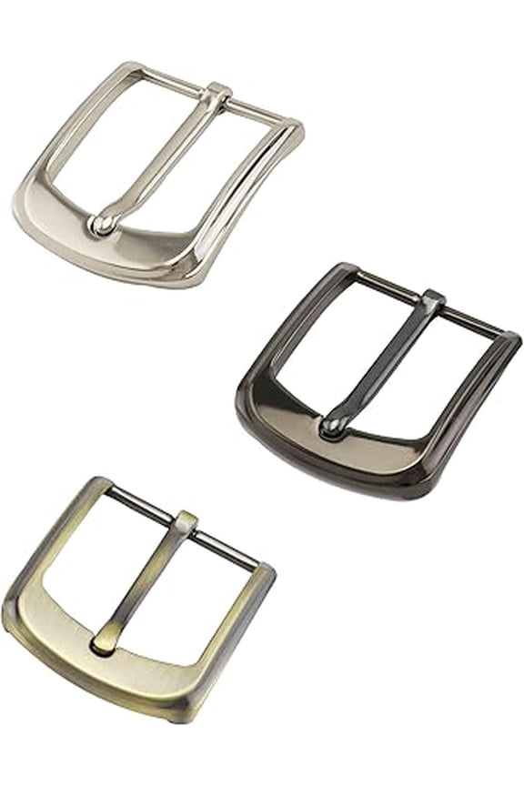 Classic Belt Buckles Set, 3 Pack Metal Belt Buckle 38-40 mm (1.5"-1.6") Single Prong Square Replacement Belt Buckle for Men Women Belt (Silver, Bronze, Gray)