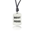 thumbnail image 1 of Classic Best Friends Silver Pewter Charm Necklace Pendant Jewelry With Cotton Cord, 1 of 1