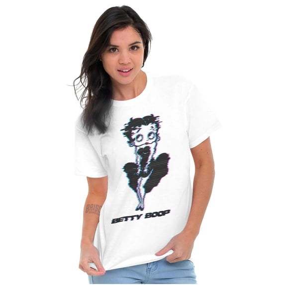 Classic Betty Boop Cartoon Glitch Short Sleeve Women's Graphic Tee Brisco Brands S