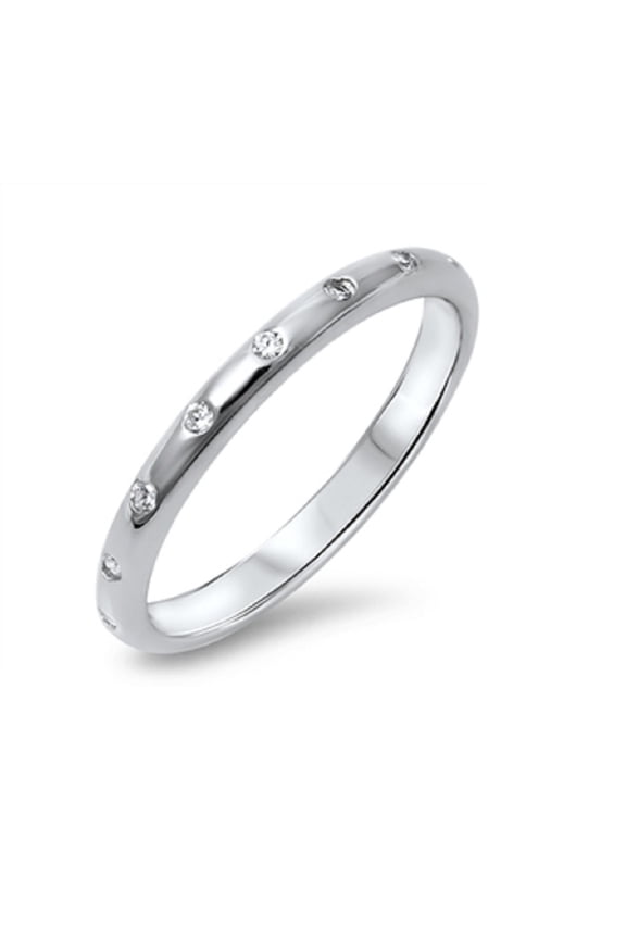 Classic Bezel Cubic Zirconia Ring Sterling Silver 925