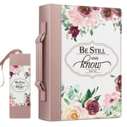 Classic Bible Cover, FINPAC Large PU Leather Carrying Book Case Church Bag Bible Protective with Handle, Perfect Gift for Women, Lady, Mother, Friends [ Be Stil