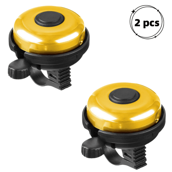 WLGJL 2 pack Aluminum Classic Bike Bell, Loud Crisp Clear Sound (Yellow)