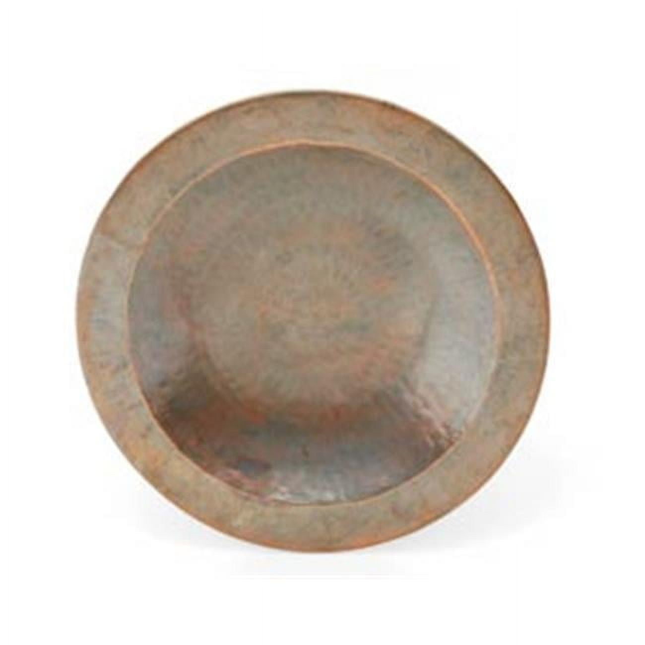 Large Antique Copper Metal Birdbath Bowl with Stand