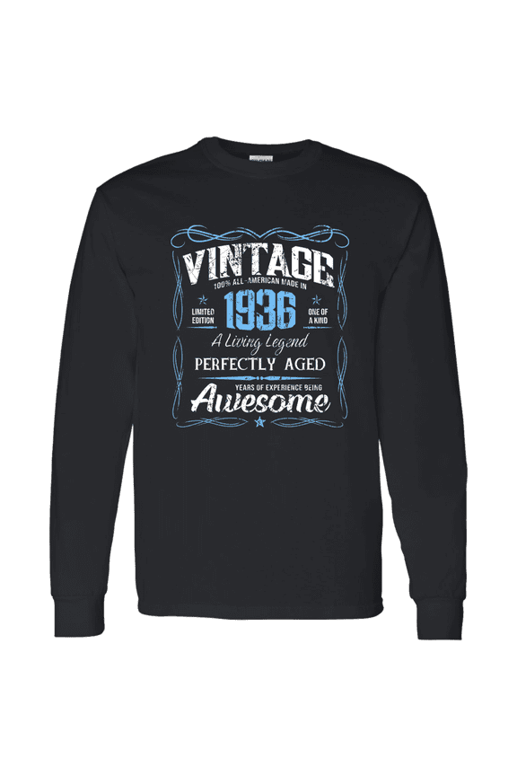 Classic Birthday Made In 1936 90 Years Old 90Th Bday Vintage Decorations Long Sleeve Shirt