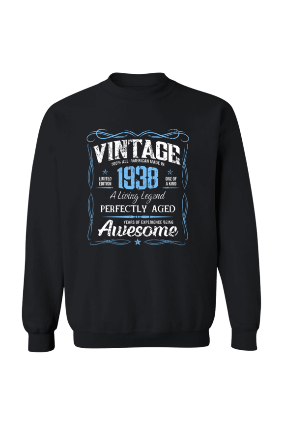 Classic Birthday Made In 1938 88 Years Old 88Th Bday Decoration Vintage Crewneck Pullover Sweatshirt