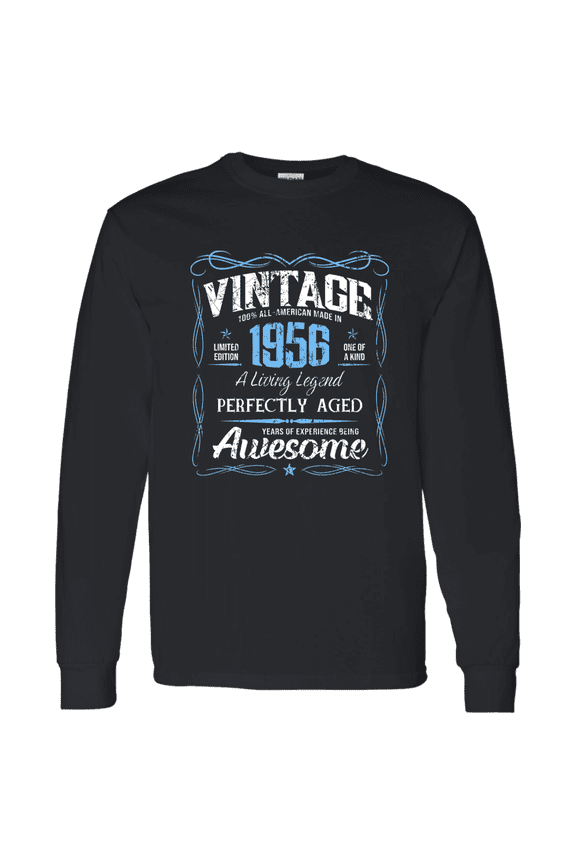 Classic Birthday Made In 1956 70 Years Old 70Th Bday Vintage Decorations Long Sleeve Shirt