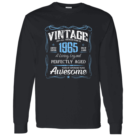Classic Birthday Made In 1965 61 Years Old 61St Bday Vintage Decorations Long Sleeve Shirt