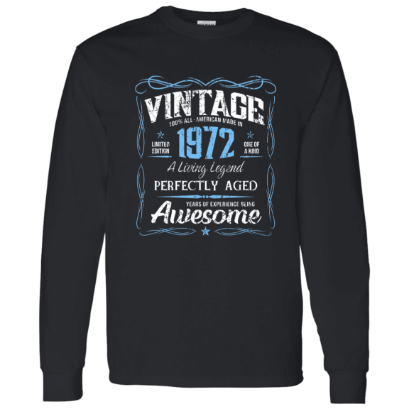Classic Birthday Made In 1972 54 Years Old 54Th Bday Vintage Decorations Long Sleeve Shirt