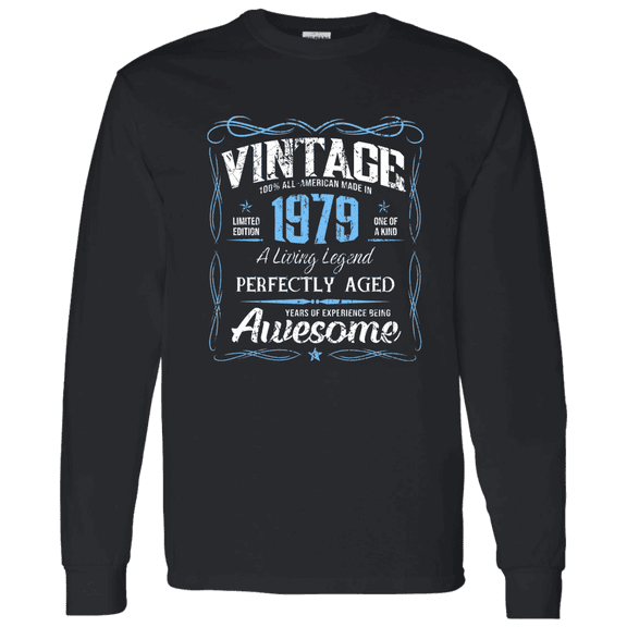 Classic Birthday Made In 1979 47 Years Old 47Th Bday Vintage Decorations Long Sleeve Shirt