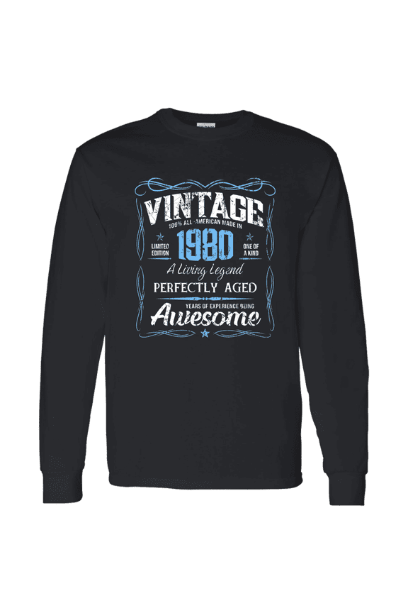 Classic Birthday Made In 1980 46 Years Old 46Th Bday Vintage Decorations Long Sleeve Shirt