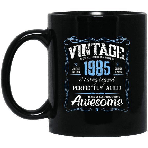 Classic Birthday Made In 1985 41 Years Old 41st Bday Gift Mug, 15oz Black Coffee Mug