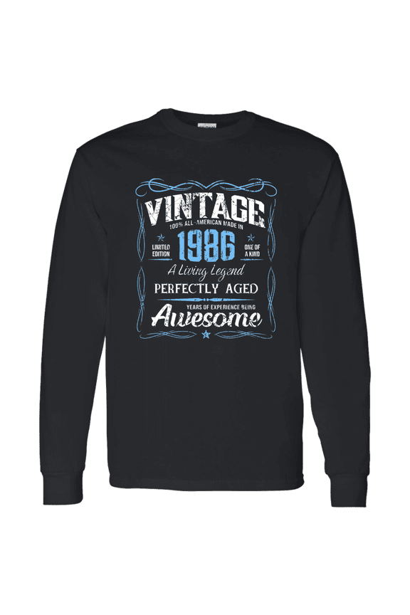 Classic Birthday Made In 1986 40 Years Old 40Th Bday Vintage Decorations Long Sleeve Shirt