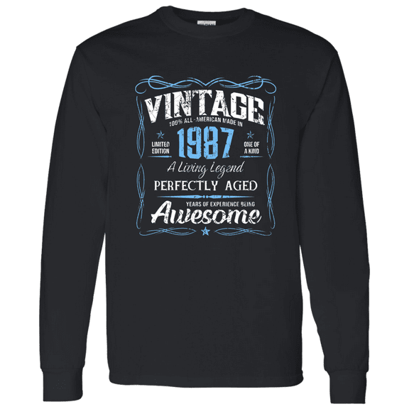 Classic Birthday Made In 1987 39 Years Old 39Th Bday Vintage Decorations Long Sleeve Shirt