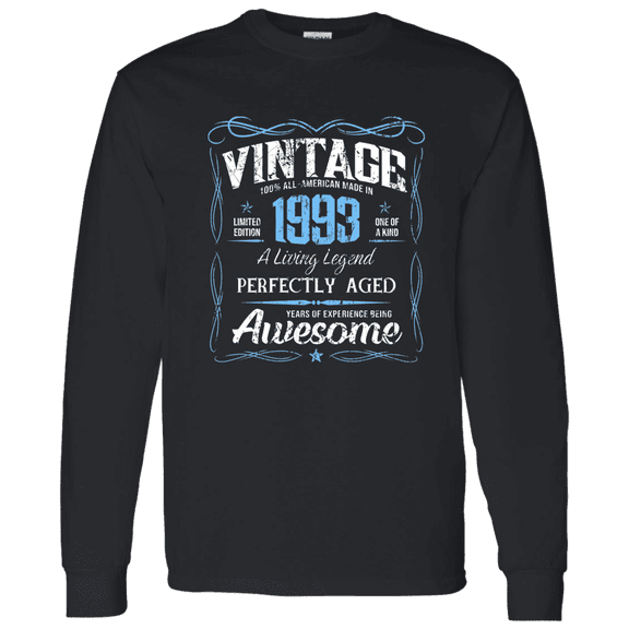 Classic Birthday Made In 1993 33 Years Old 33Rd Bday Vintage Decorations Long Sleeve Shirt