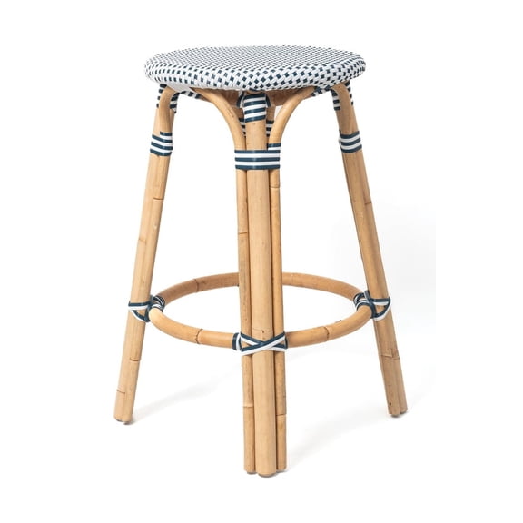 Classic Bistro Backless Rattan Counter Stool