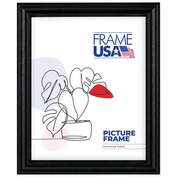 11x14 Picture Frame, Black Classic Style 60823–002, 1 Inch Wood with Glass, Wall Display