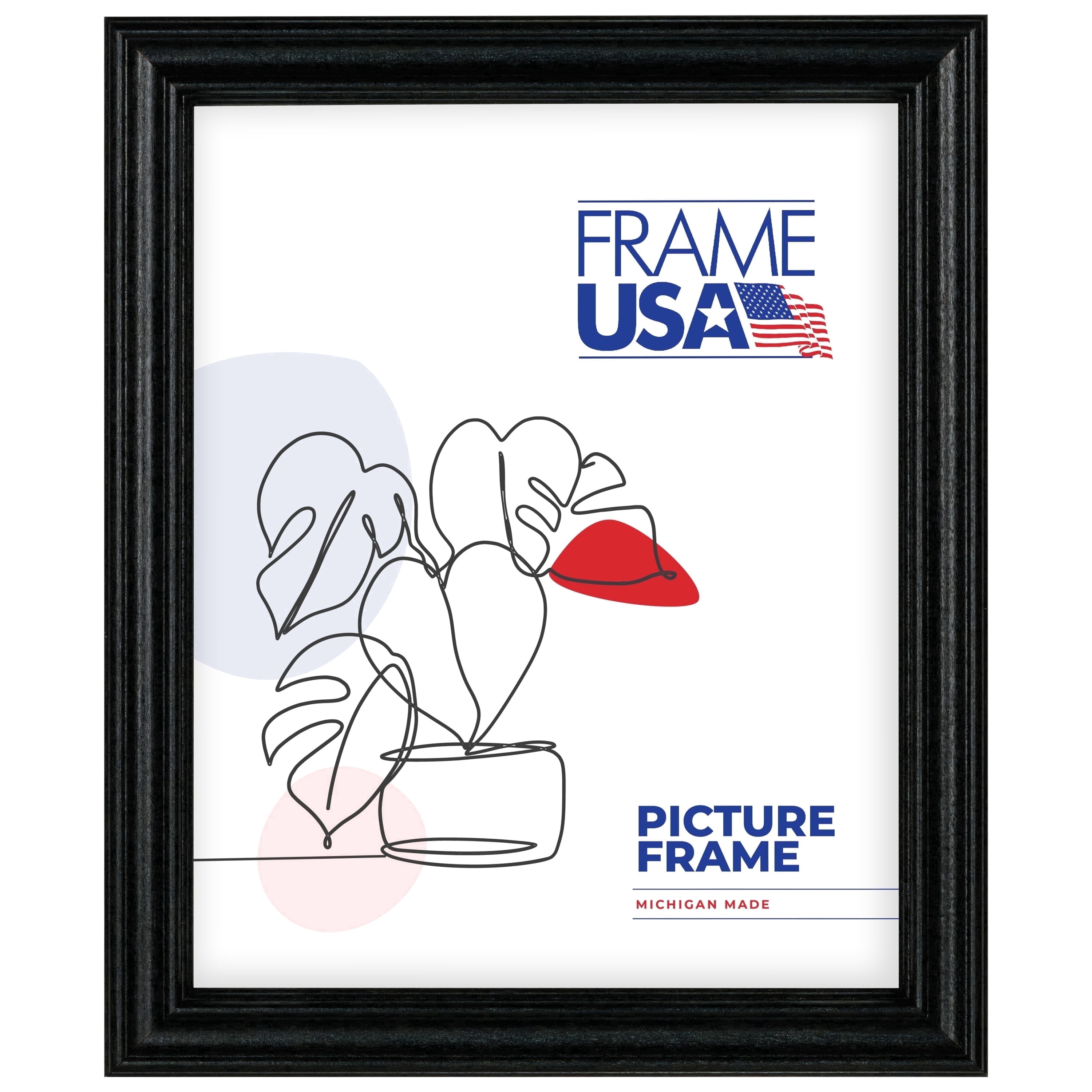 18x24 Picture Frame, Black Classic Style 60823–002, 1 Inch Wood with Plexiglass, Wall Display