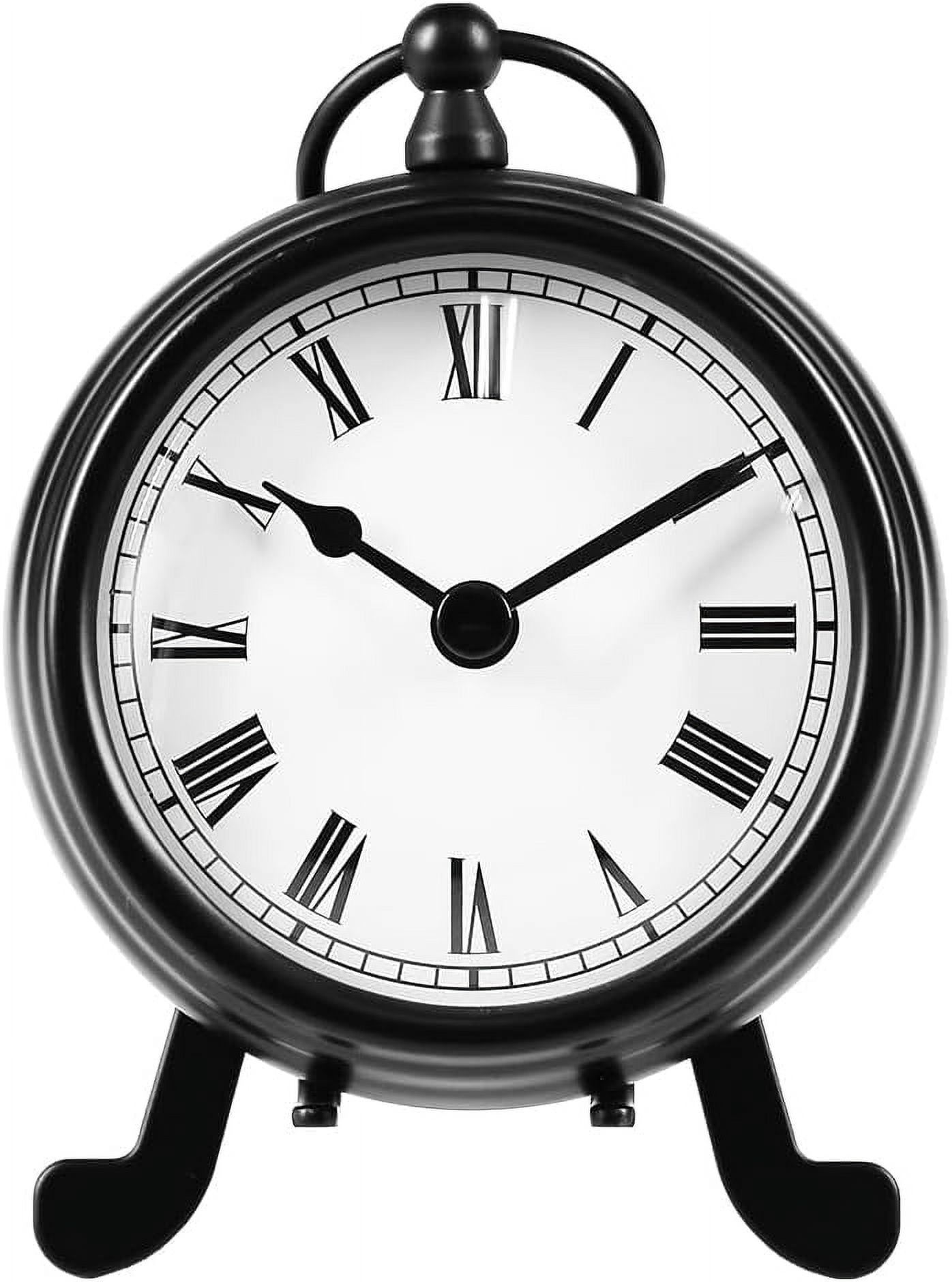 Classic Black Analog Alarm Clock with Roman Numerals - Timeless and ...