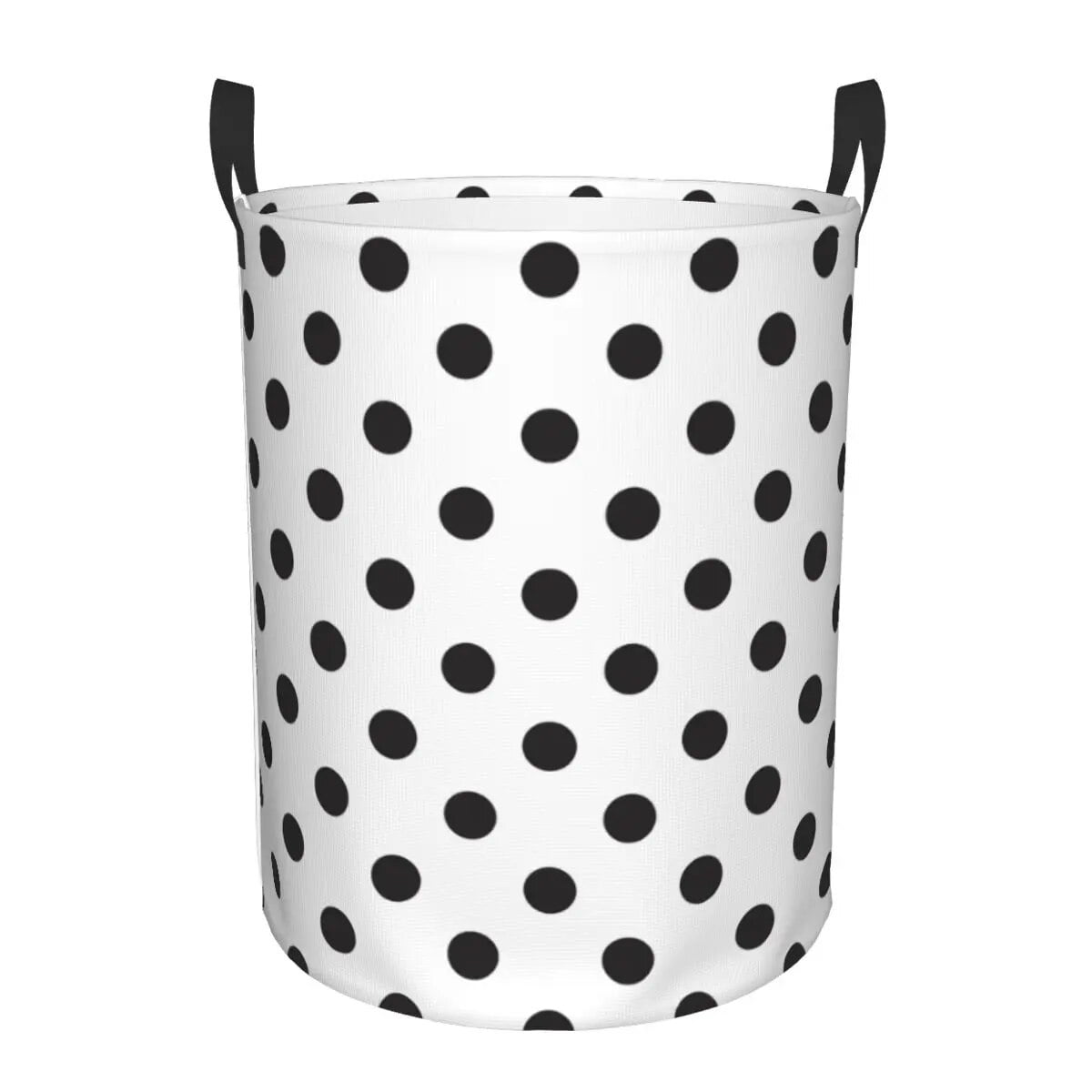 Classic Black And White Polka Dot Laundry Hamper Large Storage Basket
