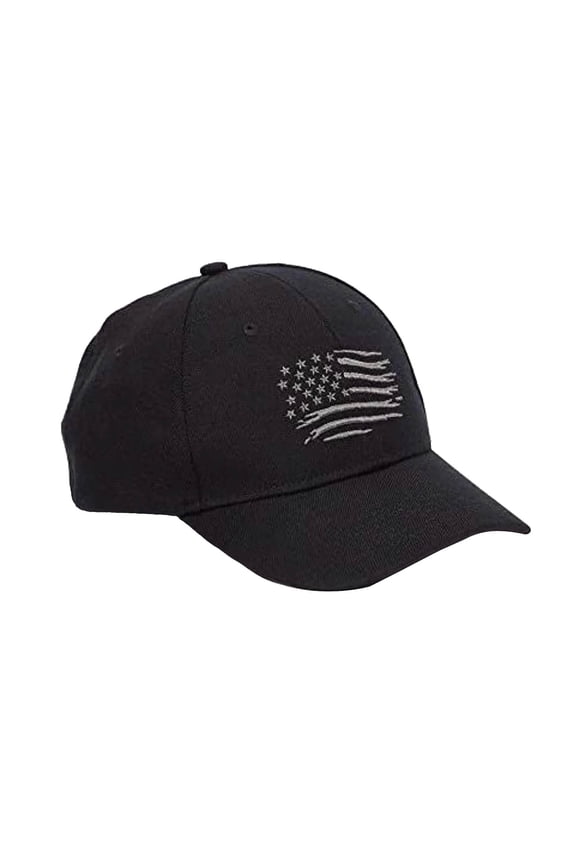 Classic Black Baseball Cap Embroidered American Flag Adjustable Cotton Outdoor Sports Hat