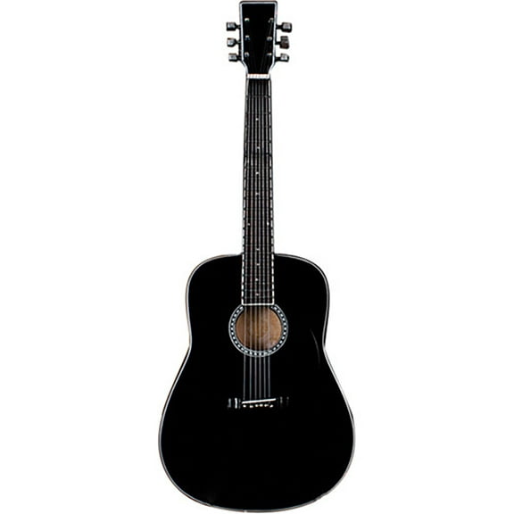 Classic Black Finish Miniature Acoustic Guitar Replica Collectible - Officially Licensed (AC-003)