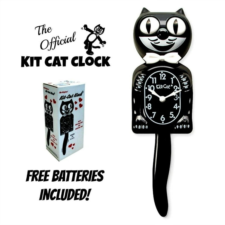 Classic Black Kit Cat Clock 15.5