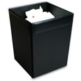 thumbnail image 1 of Classic Black Leather Square Waste Basket, 1 of 4