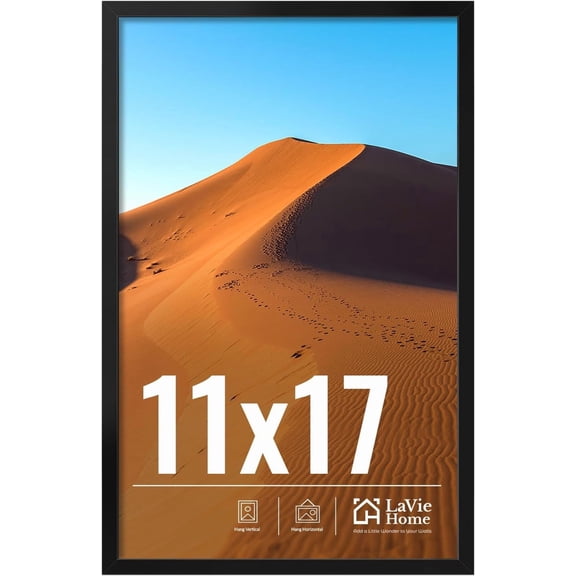 Classic Black Picture Frame for Wall Display, Single Pack with High‑Definition Acrylic Panel, Horizontal & Vertical Mountable, Multiple Sizes Available