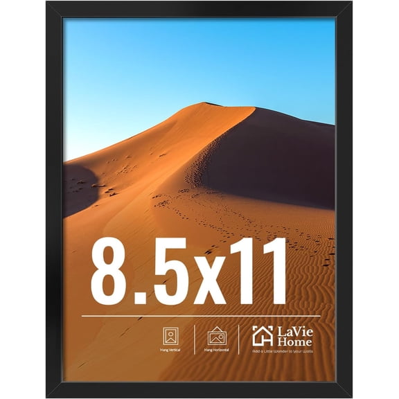 Classic Black Picture Frame for Wall Display, Single Pack with High‑Definition Acrylic Panel, Horizontal & Vertical Mountable, Multiple Sizes Available