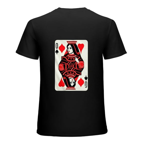 Classic Black Queen of Hearts T-Shirt Adult, Short Sleeve, Cotton-Polyester Blend 1757