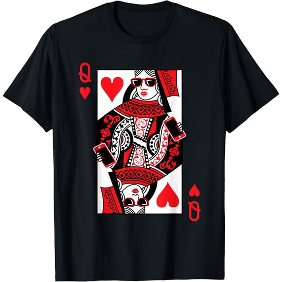 Classic Black Queen of Hearts T-Shirt: Adult, Short Sleeve
